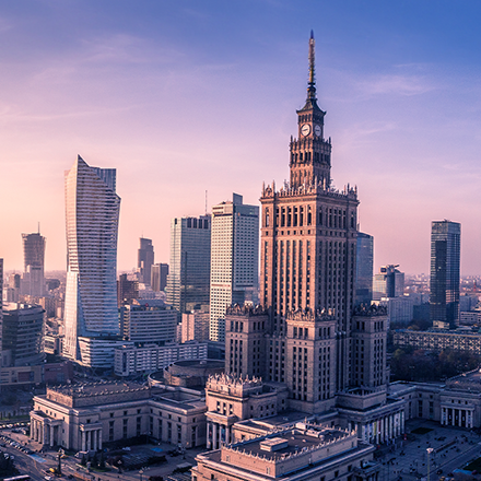 Widok na centrum warszawy oraz na Pałac Kultury | Freedom nieruchomości