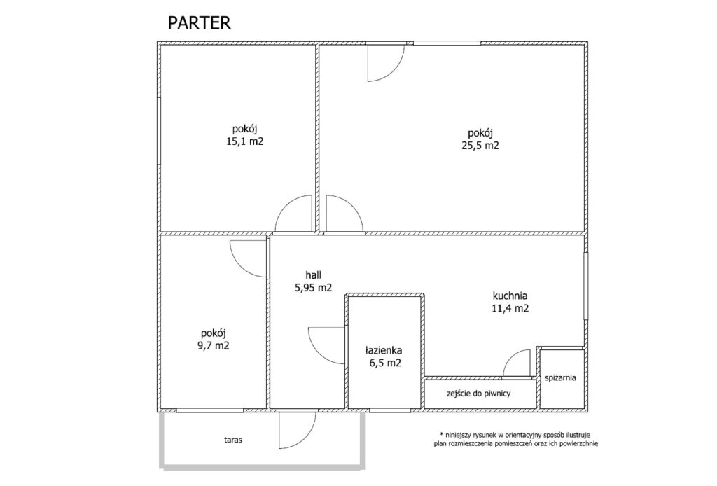 DOM na duzej działce 53 ARY z domem i WZ - rzut 1