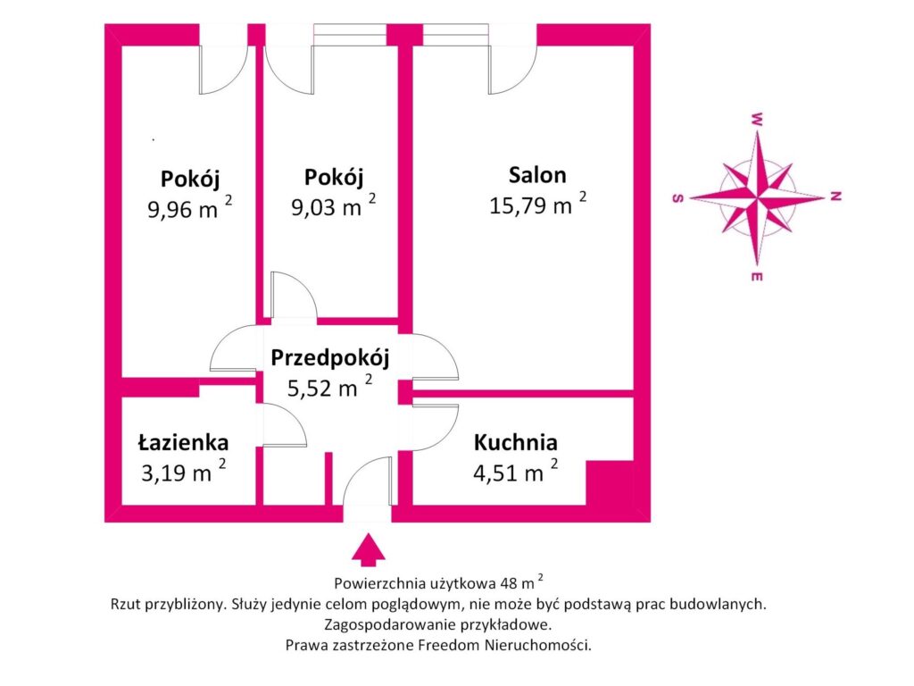 3 pokoje/Ścisłe centrum/Metro Rondo ONZ - rzut 1