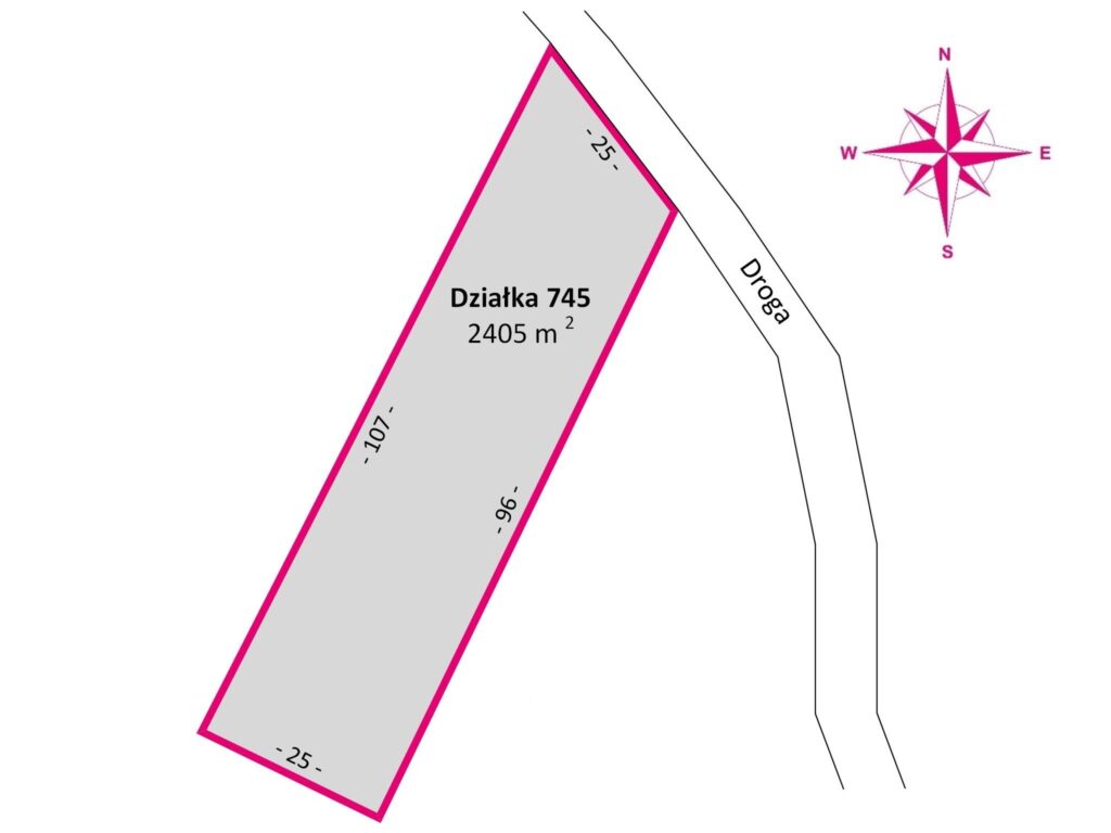 Działka 24,05 ar – Hadle Kańczuckie - rzut 1