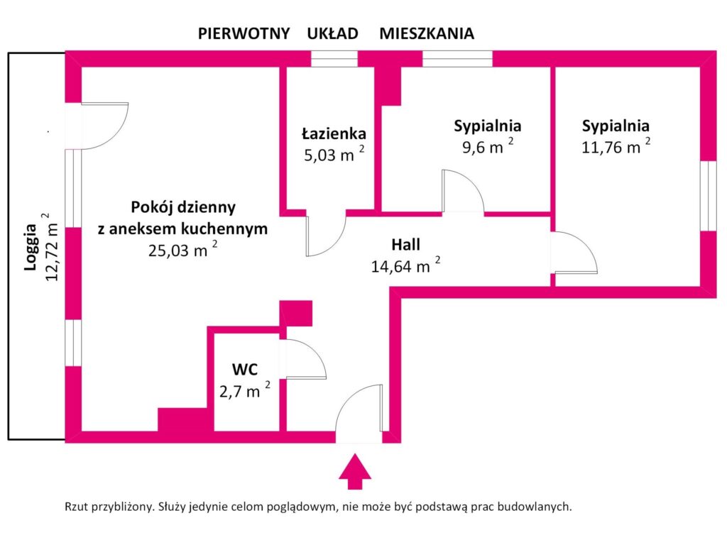 Nowoczesne 3 pokoje z loggią – Wola, ul. Karolkowa - rzut 2