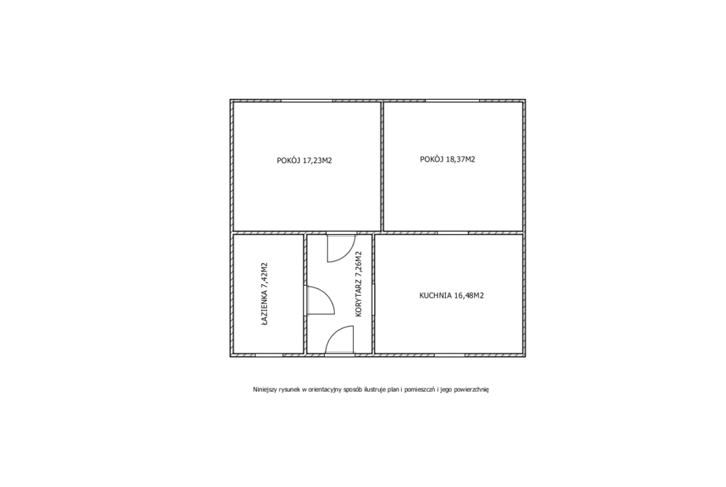 Dom w Złotowie z działką 0,89 ha - rzut 1