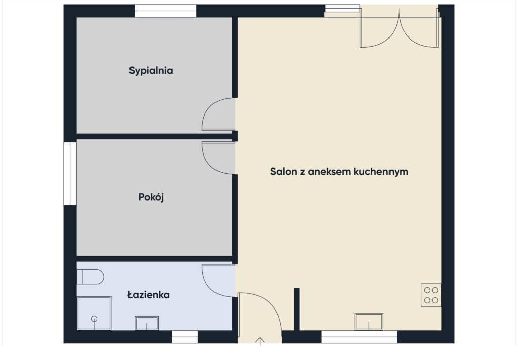 Nowy dom parterowy, bliżniak w cenie mieszkania - rzut 1