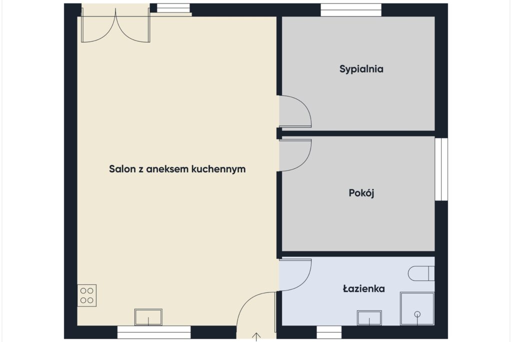 Nowy dom parterowy, bliżniak w cenie mieszkania - rzut 1