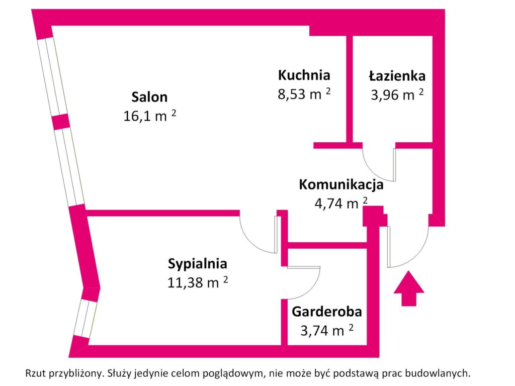 Mieszkanie w centrum Mińska Mazowieckiego - rzut 1