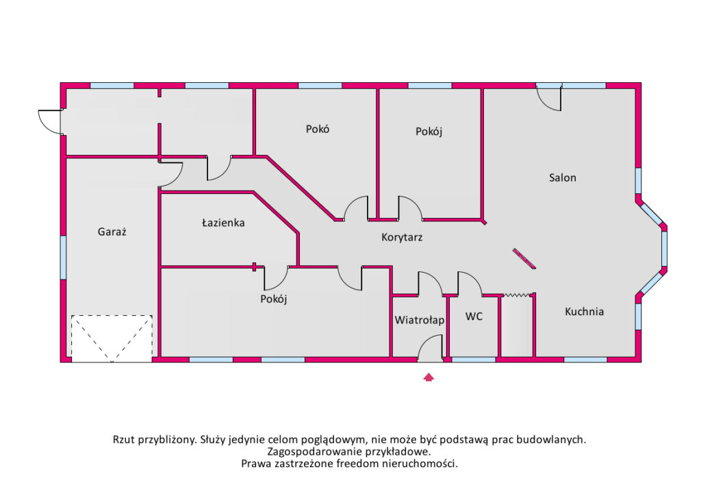 Dom Elbląg/Bielnik II, nad Nogatem Cegła, mur pruski, wiele elementów drewnianych i kamień - rzut 1