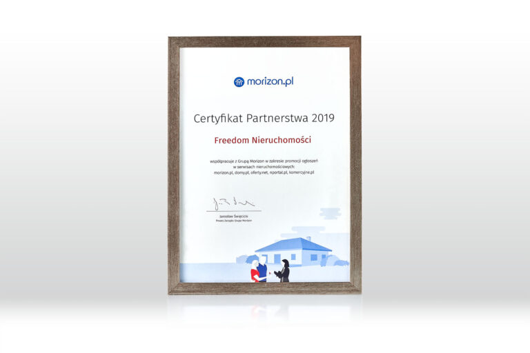 Certyfikat Freedom Nieruchomości