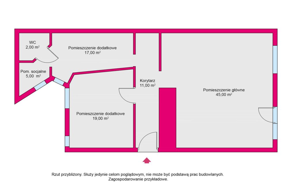 Lokal usługowy z witrynami w super lokalizacji - rzut 1