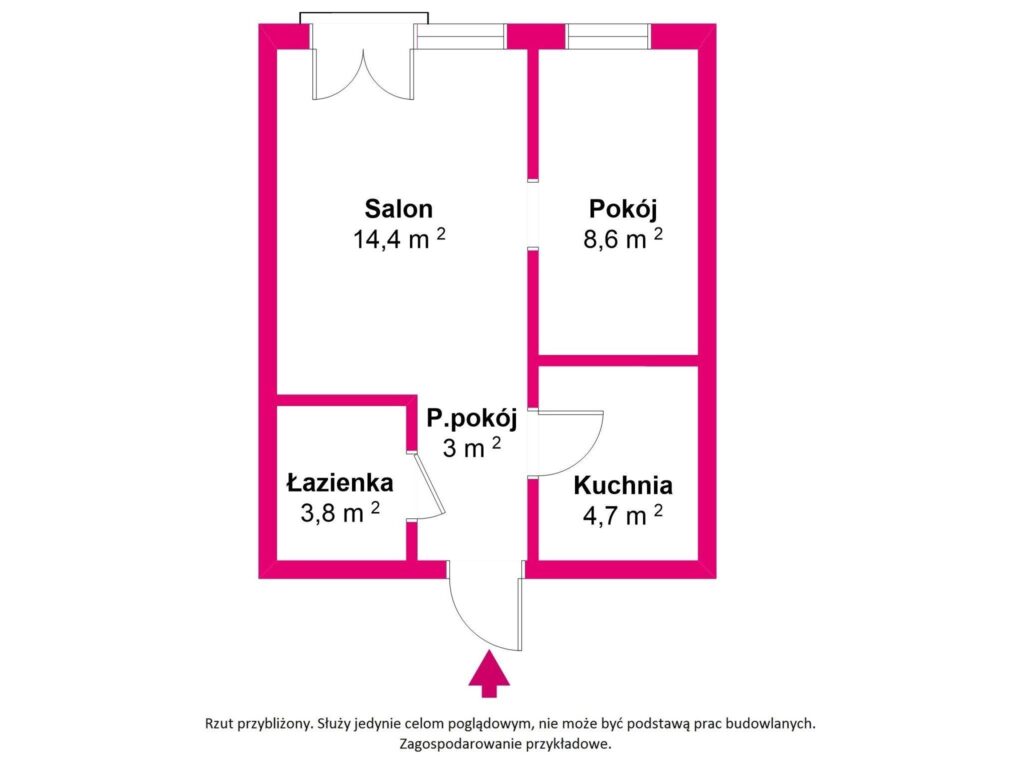 dwa pokoje ,centrum, od zaraz - rzut 1