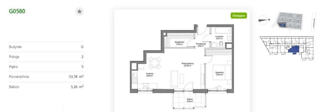 Mieszkanie 2 pokojowe, 5 piętro, Park Skandynawia - zdjęcie 5