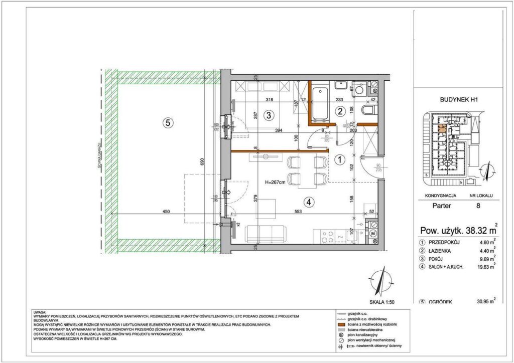 Nowoczesne 2 pokojowe mieszkanie z ogródkiem - zdjęcie 2