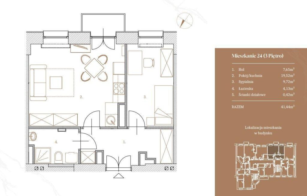 Nowoczesne 2 pokojowe mieszkanie w kamienicy - zdjęcie 2