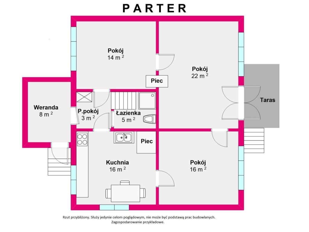 Klimatyczny, drewniany dom  w centrum Tykocina - rzut 1