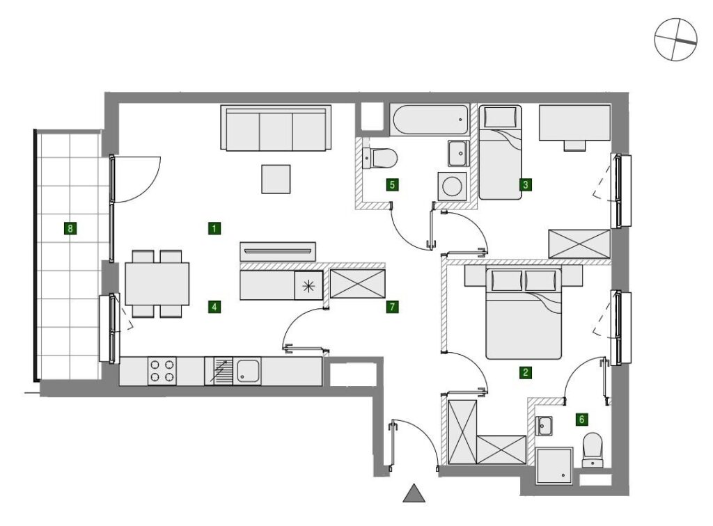 Przestronne i słoneczne M3 I 2 łazienki I Włochy - zdjęcie 2