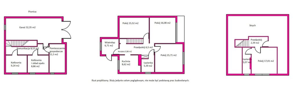 Bliźniak w spokojnej okolicy i otoczeniu natury - rzut 1