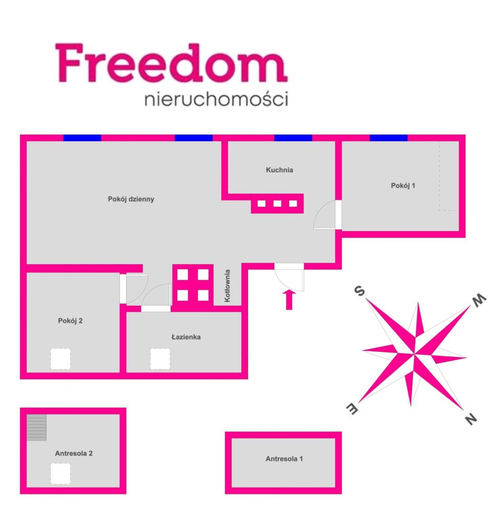 3-pokojowe mieszkanie, nowa niższa cena - rzut 1