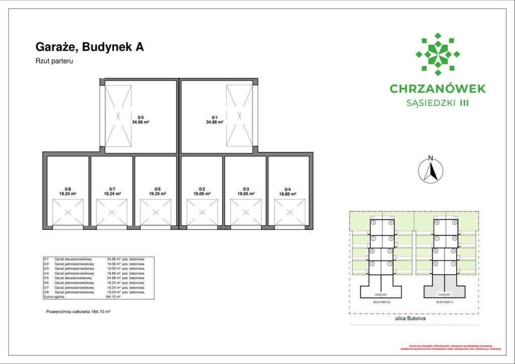 Segment skrajny z ogródkiem na zamkniętym osiedlu - rzut 2