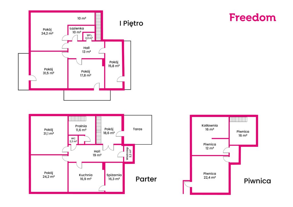 Dom z dużą działką, sadem i własnym lasem - rzut 1