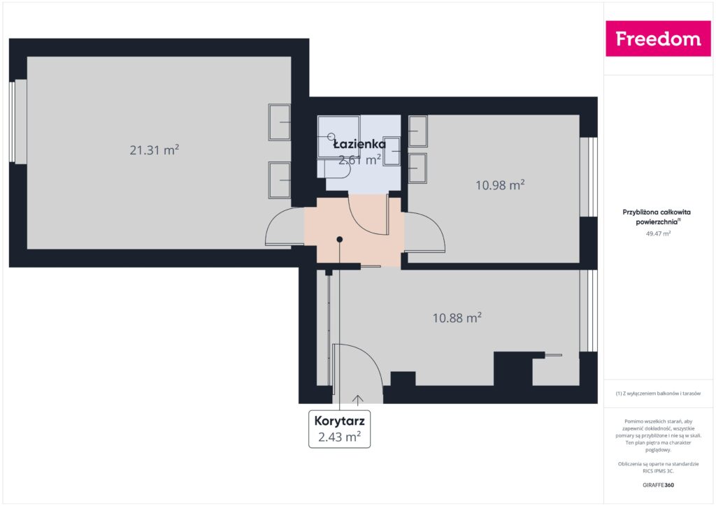 3-pokojowe  49,47 m²  ul. Chopina  Lublin - zdjęcie 4
