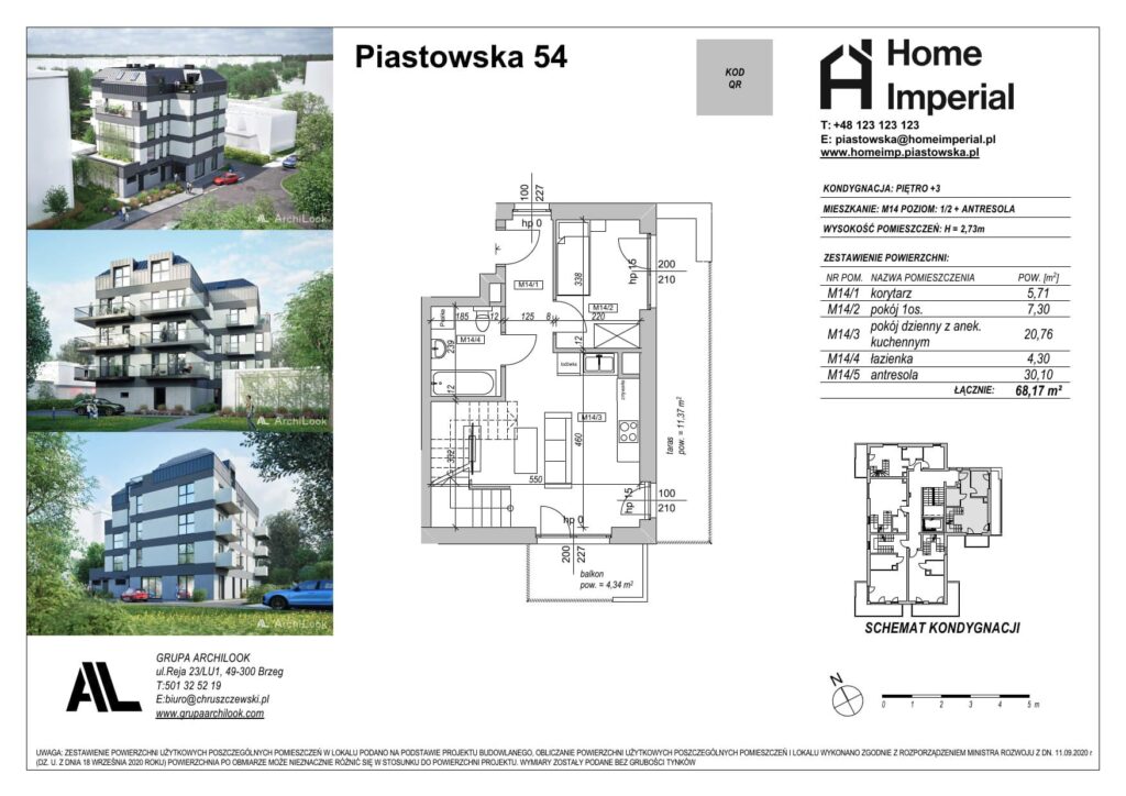 Dwupoziomowy apartament z balkonem i tarasem - zdjęcie 1