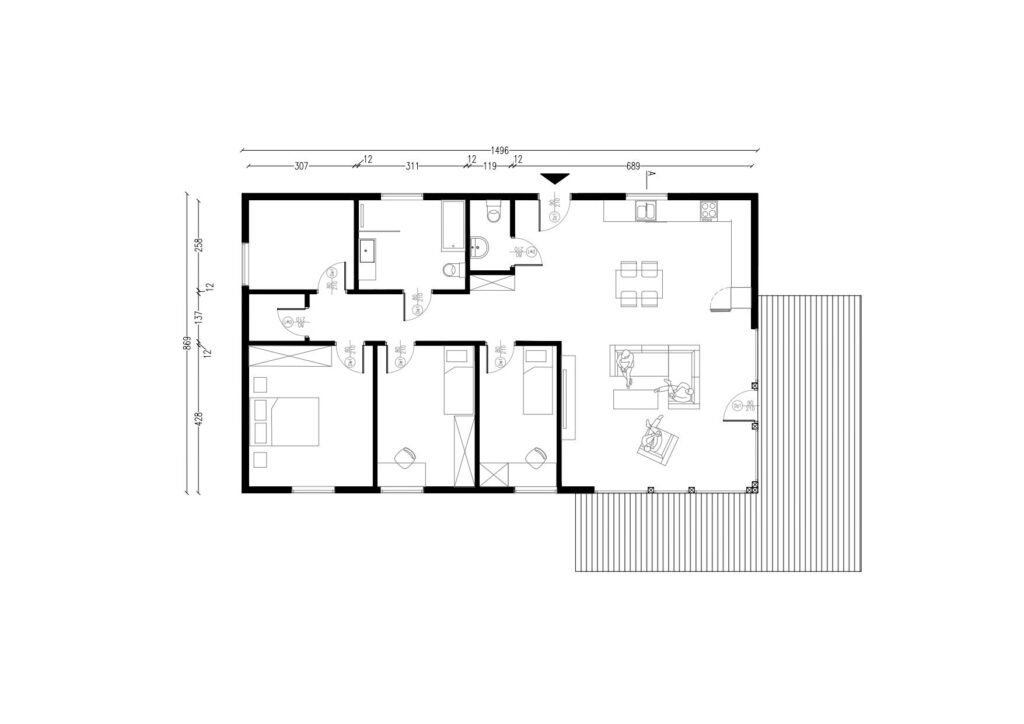 Nowy Dom parterowy 130 m2 szkieletowy w 3mce - zdjęcie 5