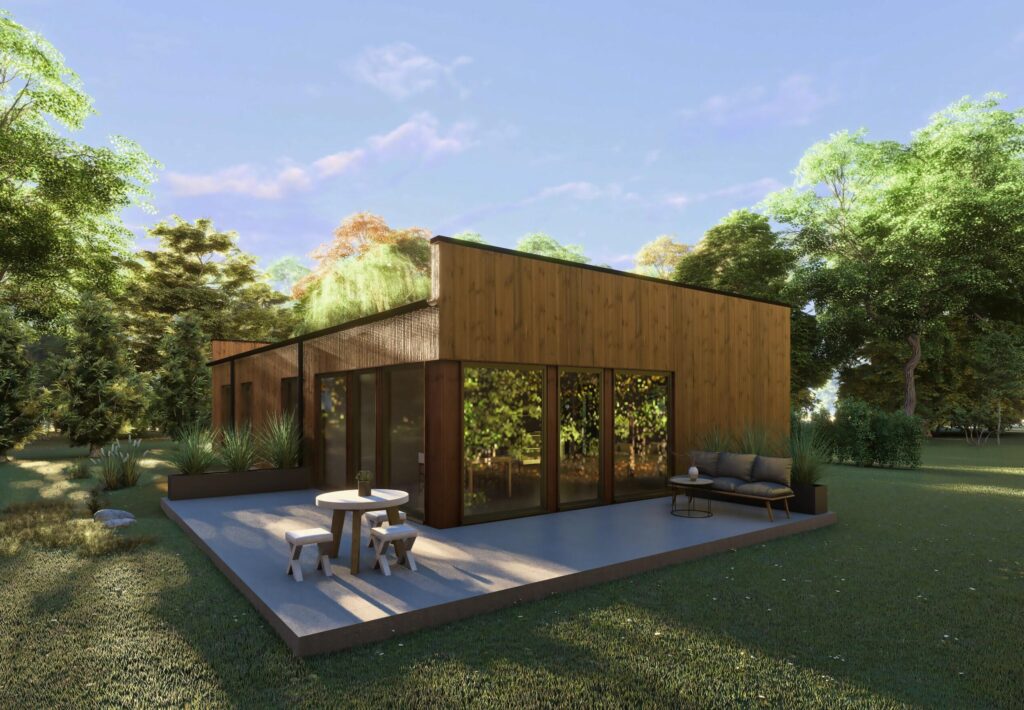 Nowy Dom parterowy 130 m2 z dachem płaskim - zdjęcie 1