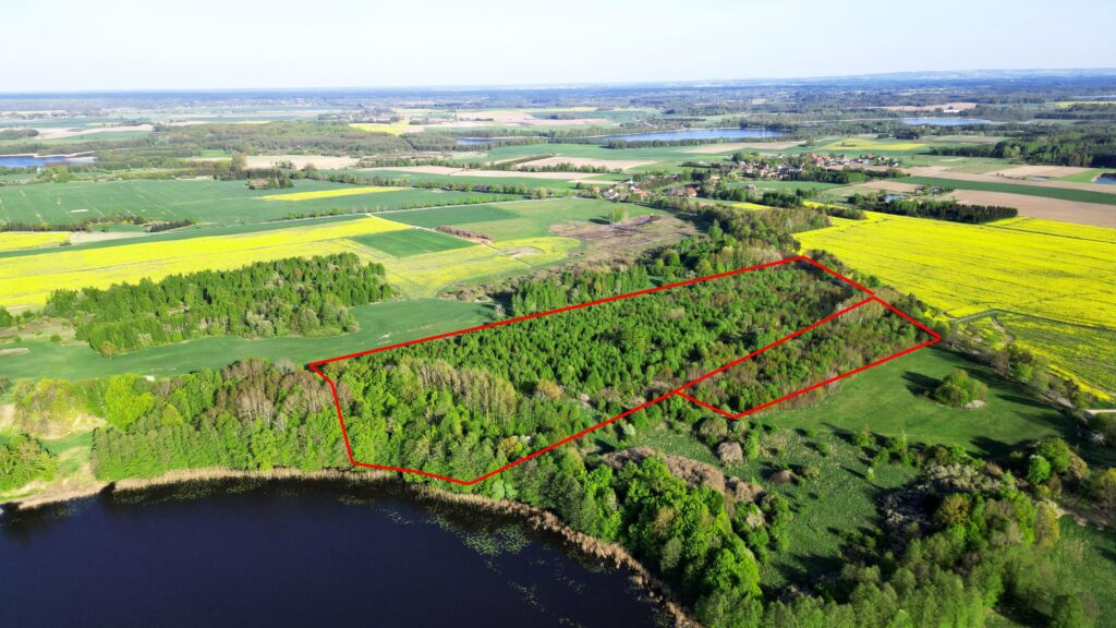 Duża działka z WZ oraz  linią brzegową jeziora - zdjęcie 1