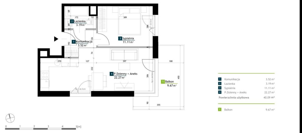 Przestronne 2 pokoje z dużym balkonem I Bemowo - rzut 1