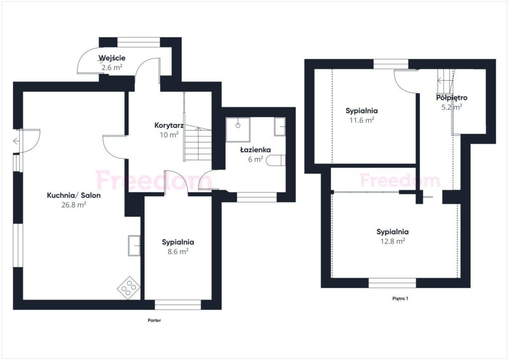 Dom z ogrodem – Zielona Górka - rzut 1