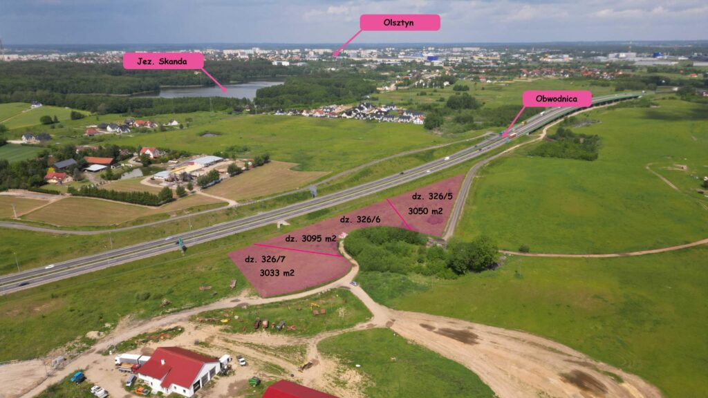 3 działki inwestycyjne przy obwodnicy Olsztyna - zdjęcie 1
