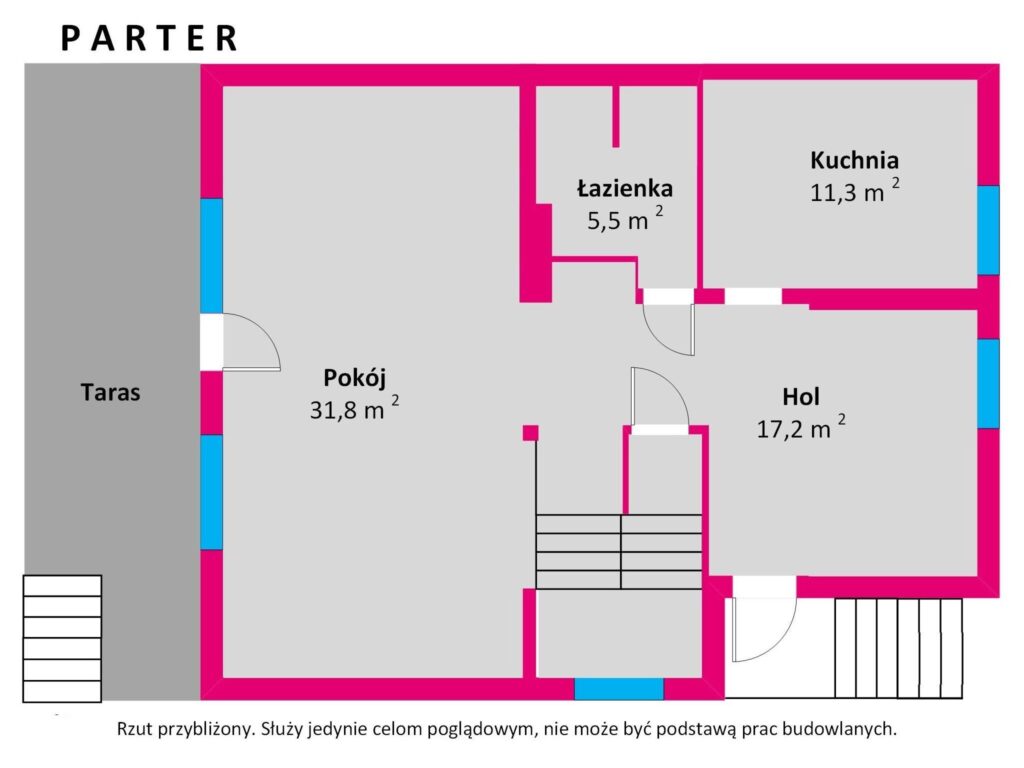Funkcjonalny dom o pow. 130m2 na działce 388m2 - rzut 1