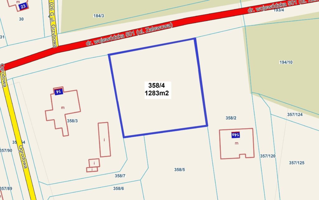 Działka nad morzem w Sztutowie przy ul. Zalewowej - rzut 1