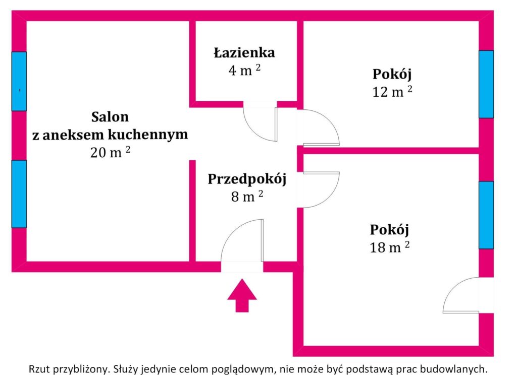 Rezerwacja. Rozkładowe mieszkanie - rzut 1