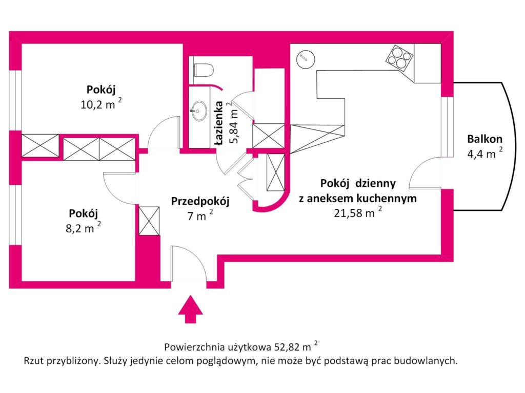 Zadbane mieszkanie przy pętli Nowodwory - rzut 1