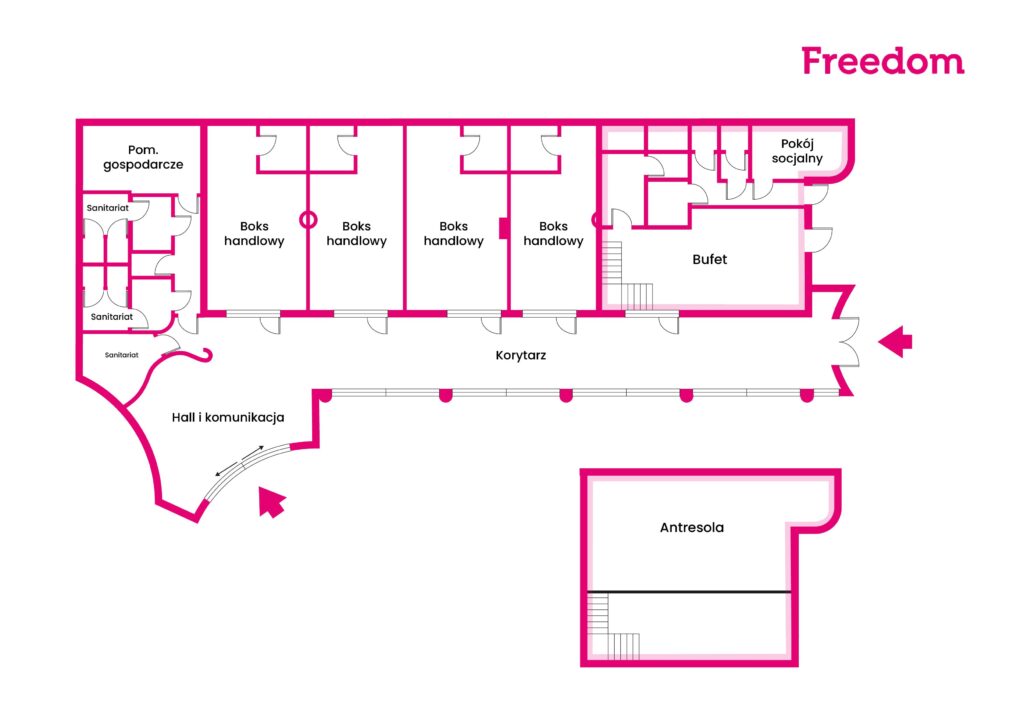 Lokal handlowo-usługowy w centrum miasta - rzut 1