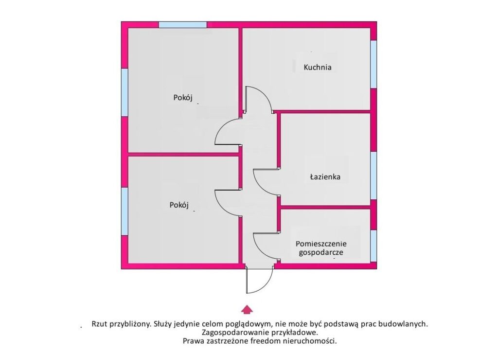 Mieszkanie bezczynszowe Kaczynos. - rzut 1