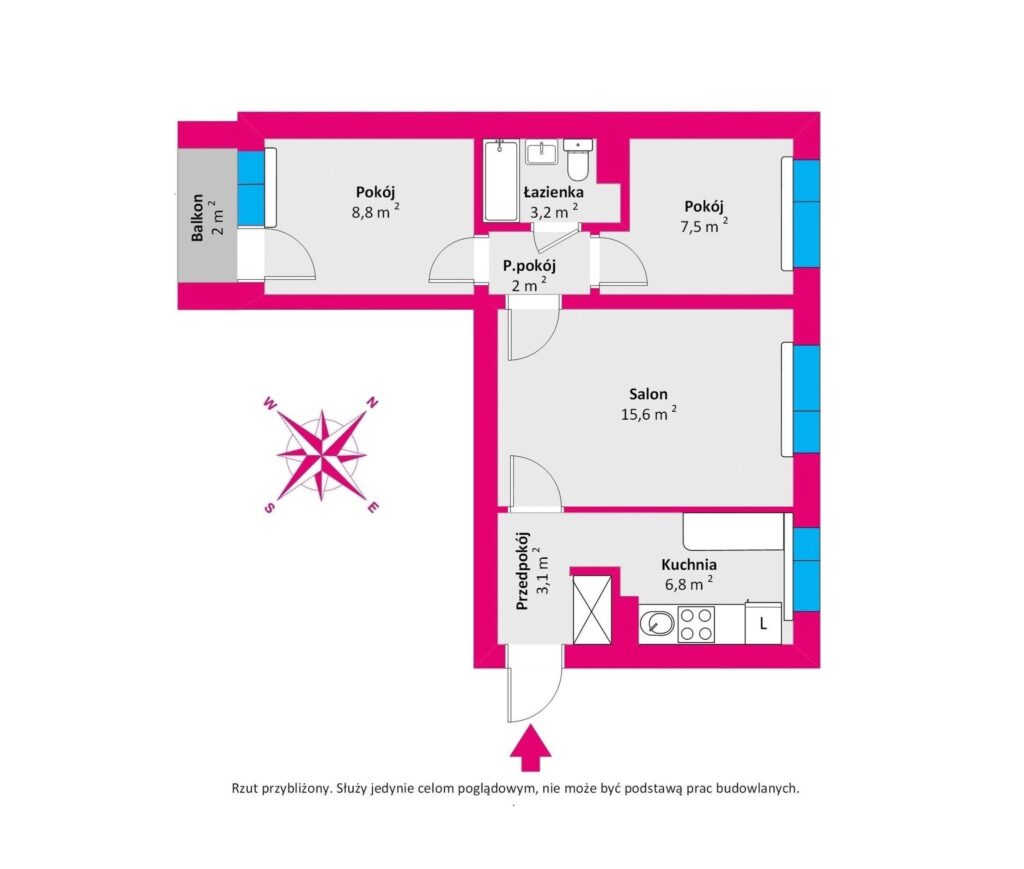 3 pokoje, cegła, blisko centrum, 47 m2 - zdjęcie 14