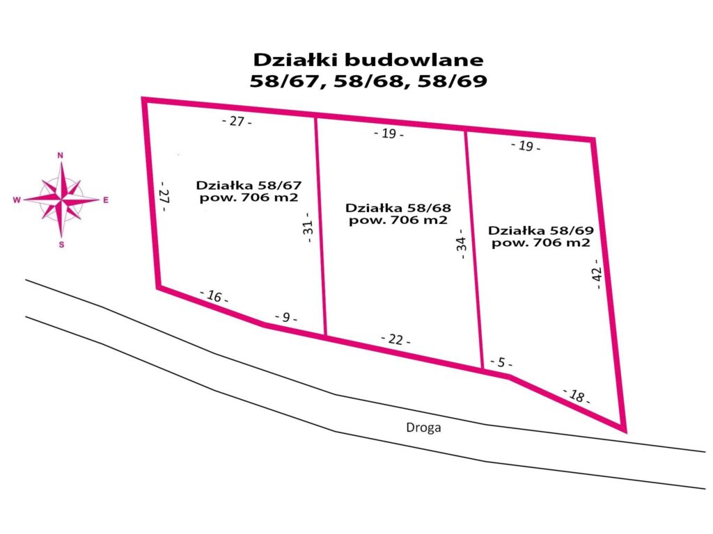 Działki budowlane - Koziegłowy k. Poznania - rzut 1