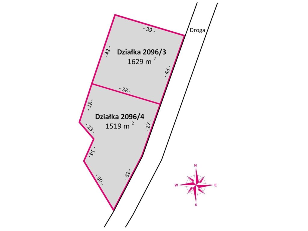 Działki budowlane wśród zieleni - rzut 1