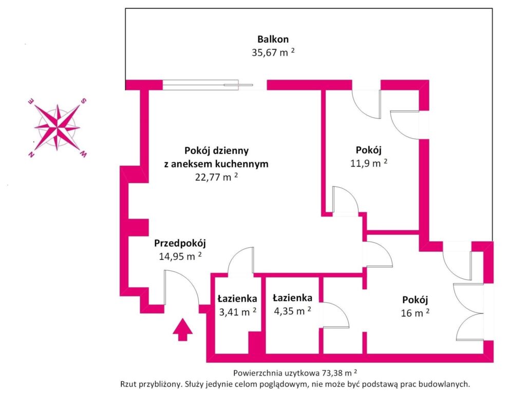 Osiedle Awangarda - Fort Bema - Balkon 35m2 - rzut 1