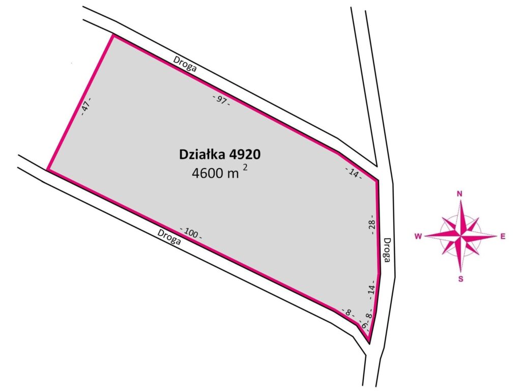 Działka z WZ siedliskowa 46 ar – Strzyżów okolice - rzut 1