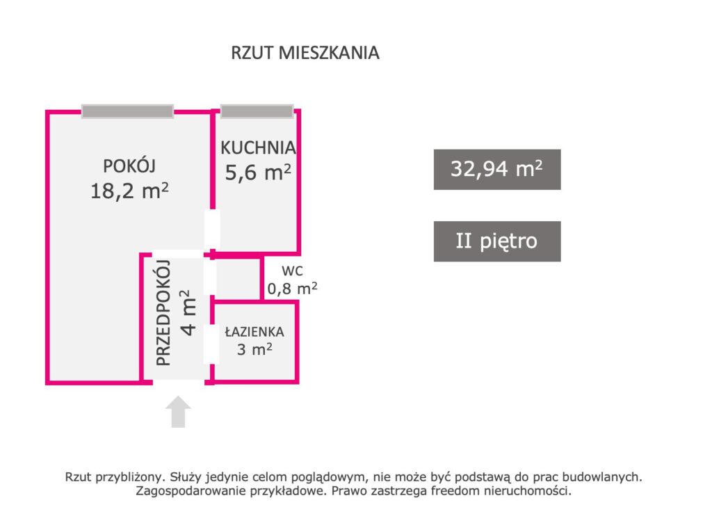 Kawalerka na Zagórzu - rzut 1