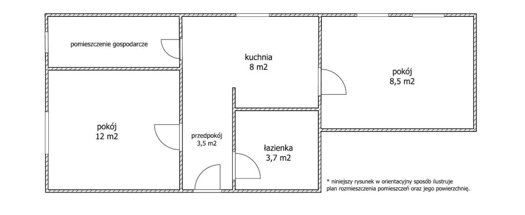 Przytulne M w Bynowie z ogrodem (gmina Miłomłyn) - rzut 1