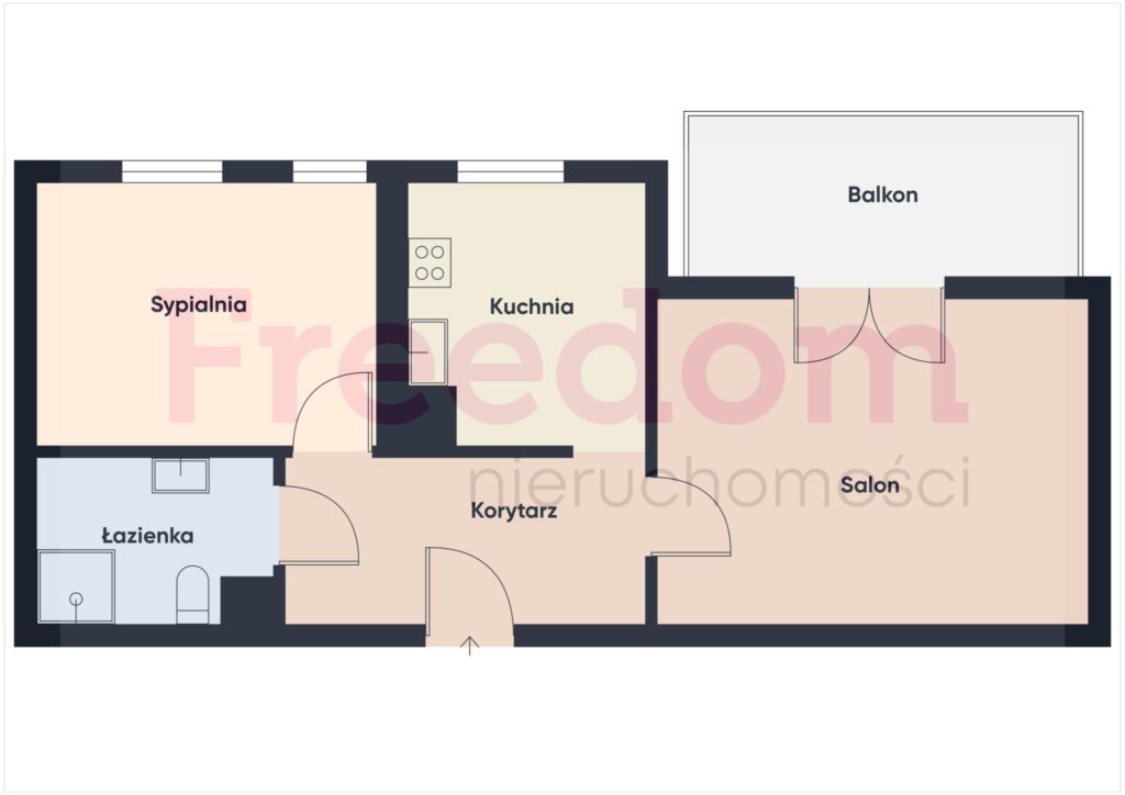 Komfortowe 2-pokojowe mieszkanie, Piła - rzut 1