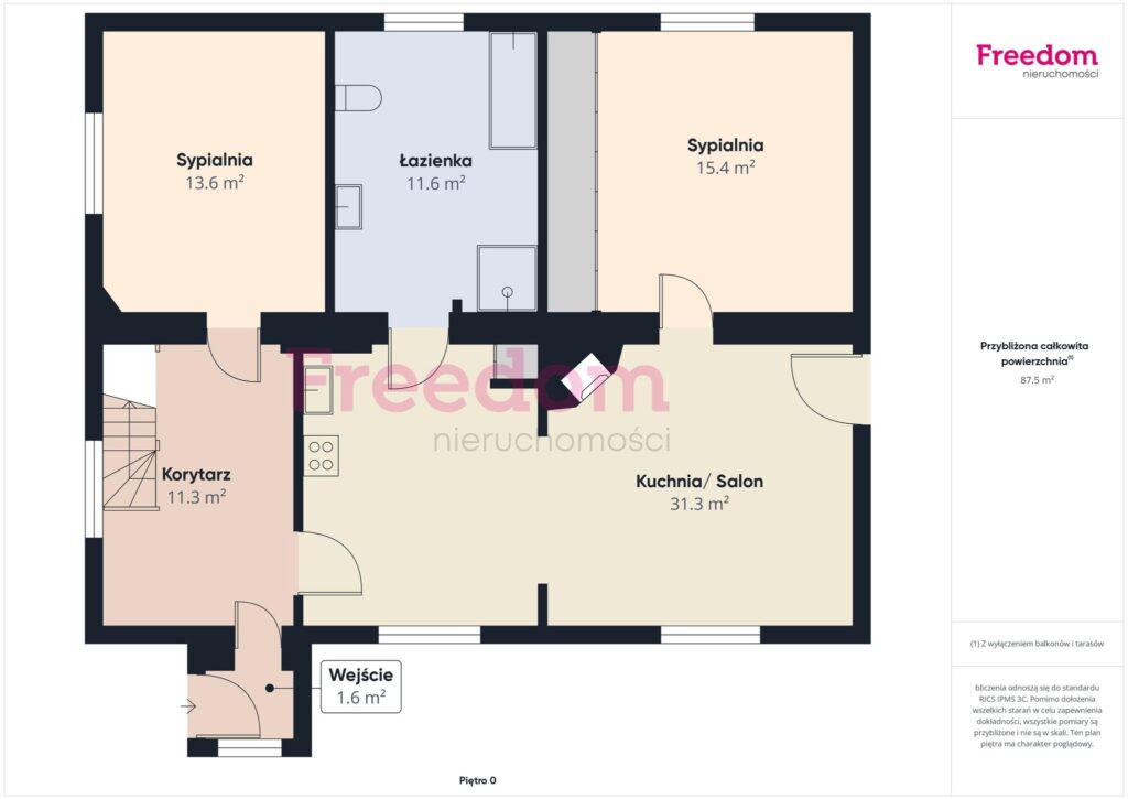Dom w spokojnej okolicy, gotowy do zamieszkania. - rzut 2