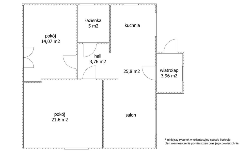 Dom wolnostojący blisko jeziora w Przezmarku. - rzut 1