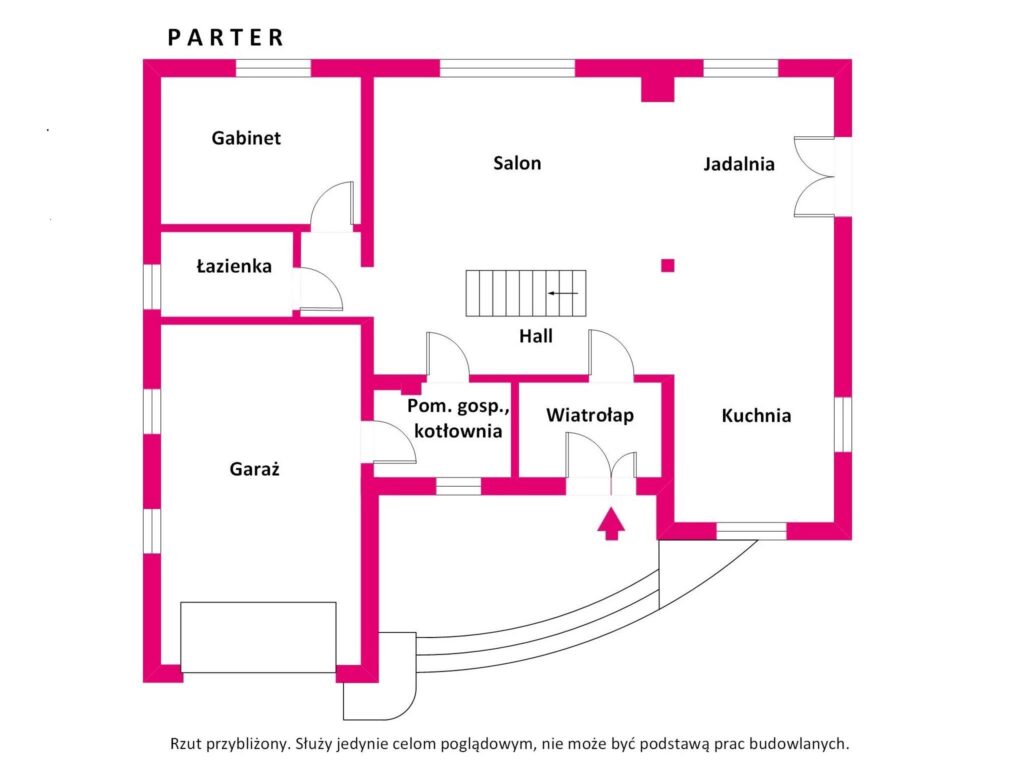 Przestronny, energooszczędny dom z ogrodem i garaż - rzut 2