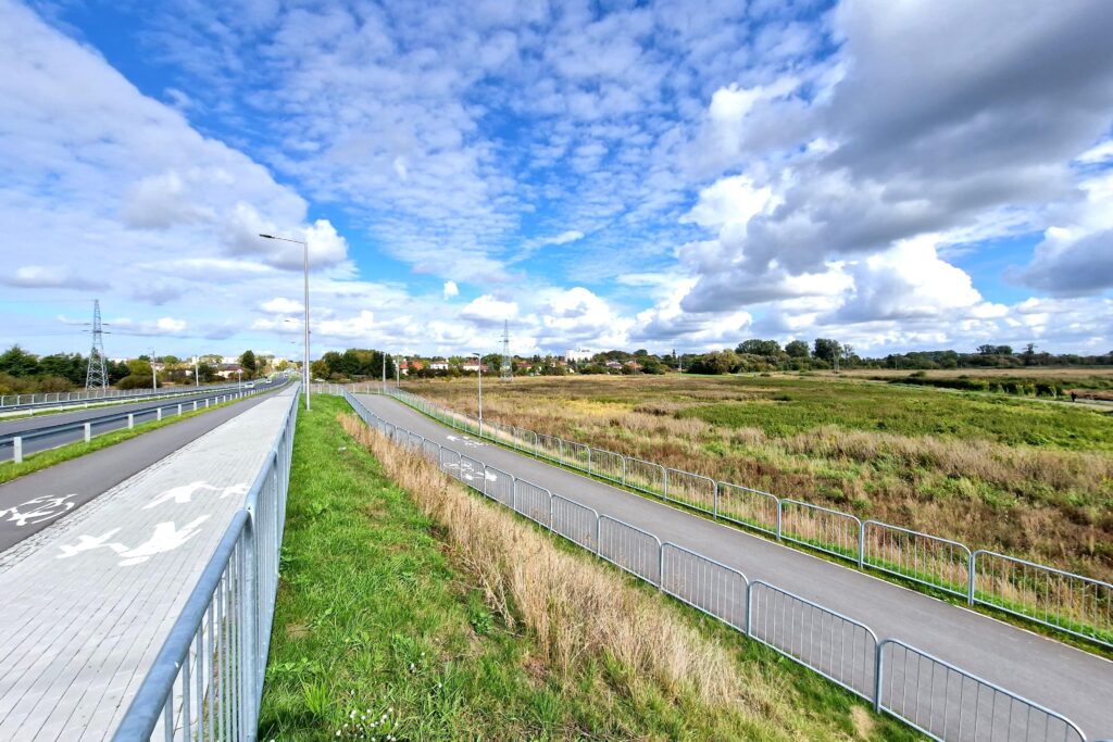 Duża łąka nad Krzną przy nowym moście i ścieżce - zdjęcie 6