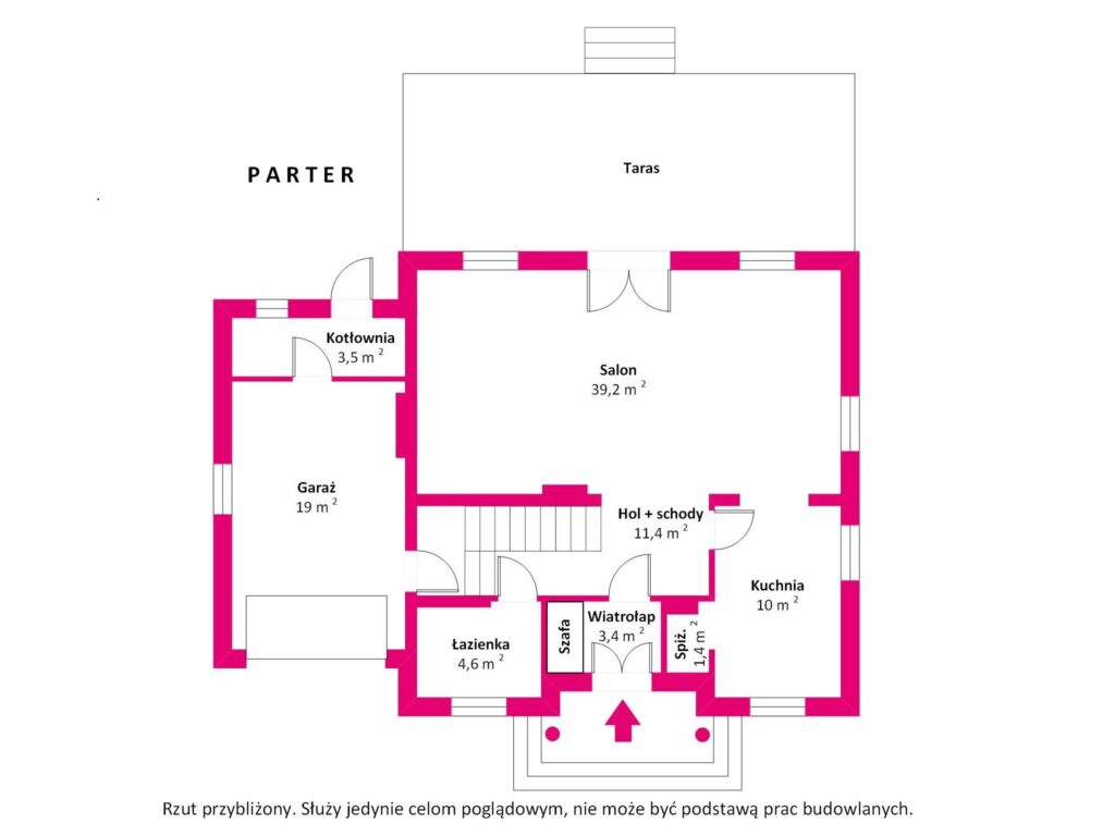 Idealny dom dla rodziny Wawer - Falenica - rzut 1