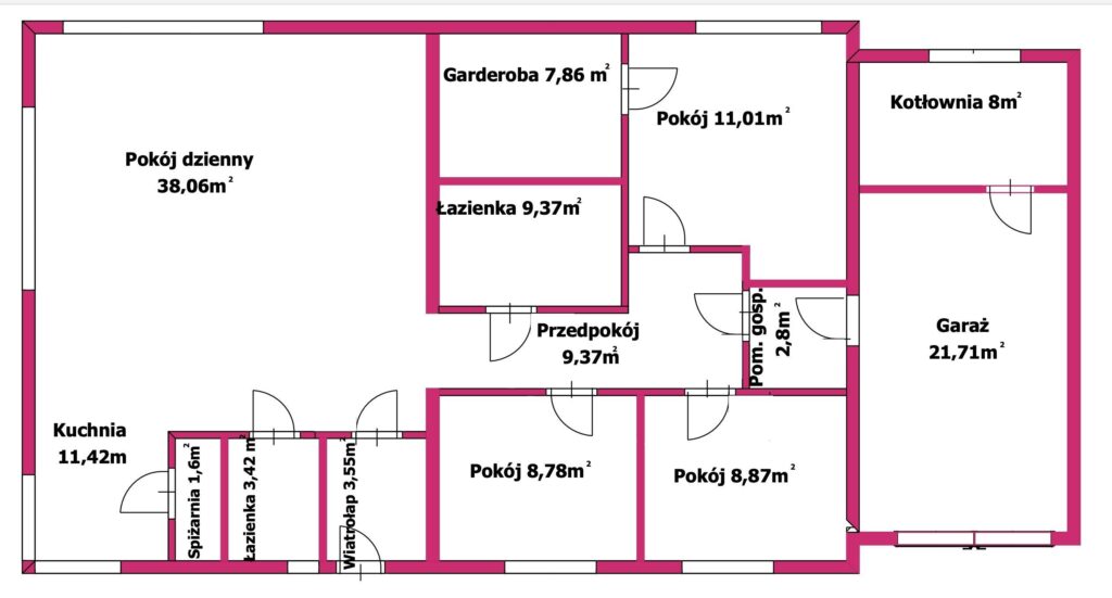 Nowoczesny dom blisko Giżycka – Kożuchy Wielkie - rzut 1